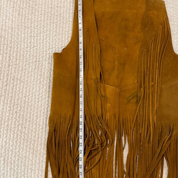 Vintage Suede Leather Vest with Fringe - Picture 3 of 5